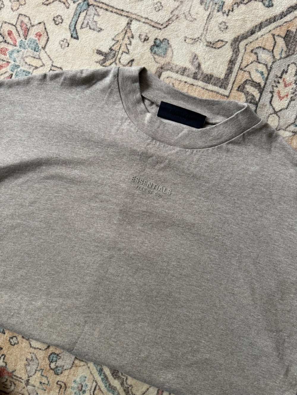 Fear of God Essentials Short Sleeve Logo Tee in Heather Gray